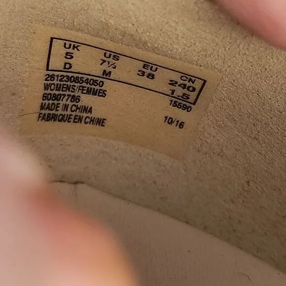 Clarks gray leather booties wood heel style name Narrative - Picture 2 of 9